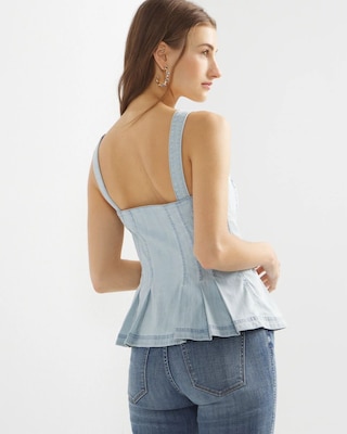Denim Peplum Top | White House Black Market